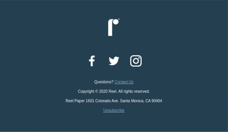 Email footer design example