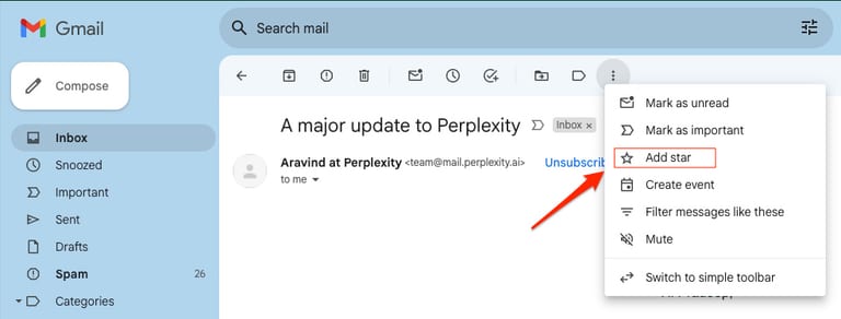 Flagging an email