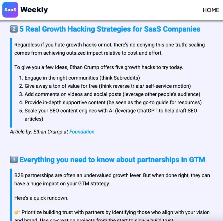 Saas Weekly Newsletter