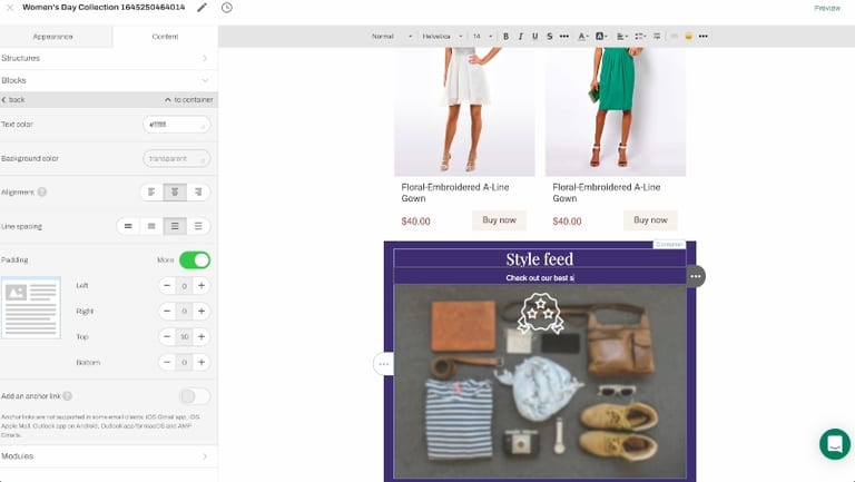 TinyEmail email editor