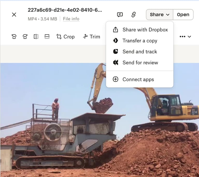 dropbox video upload step