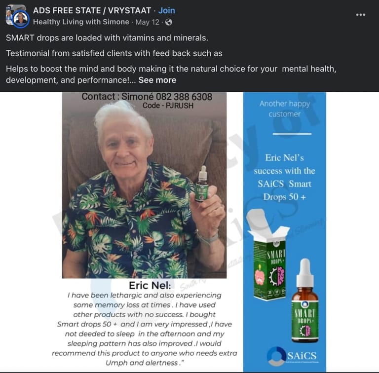 health testimonial ad example