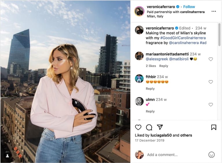 testimonial ad example IG