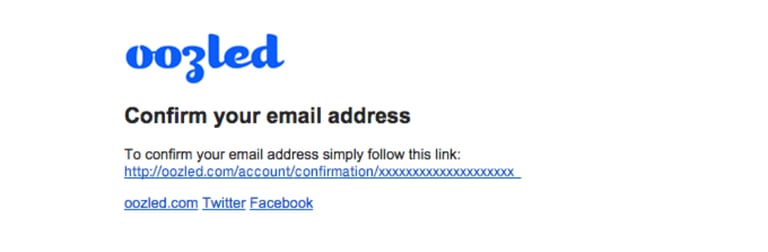 Email address confirmation example