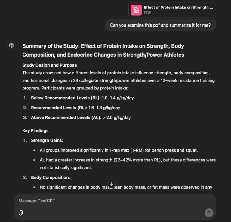 ChatGPT document analysis