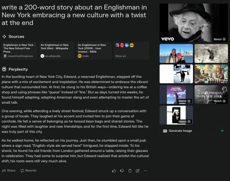 Perplexity storytelling