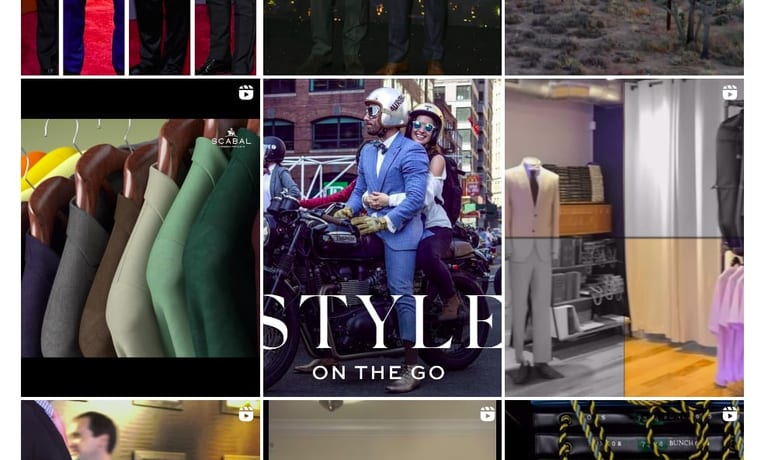 Social media profile of a clothing brand