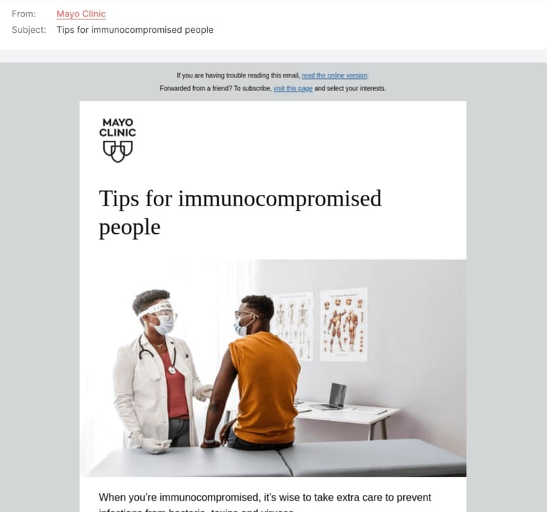 Subject line sample in email newsletters