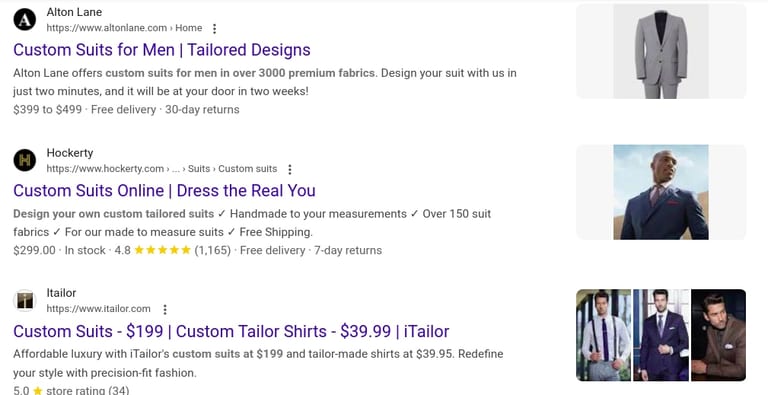 Websites appear in search