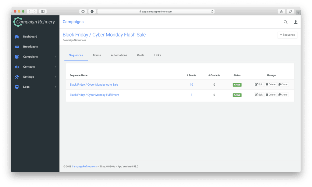 Black Friday email sequence top level overview