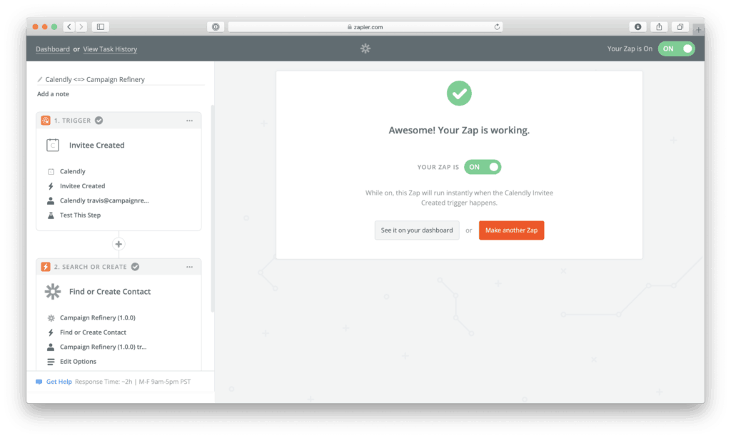 Setup Calendly to work with Campaign Refinery using Zapier