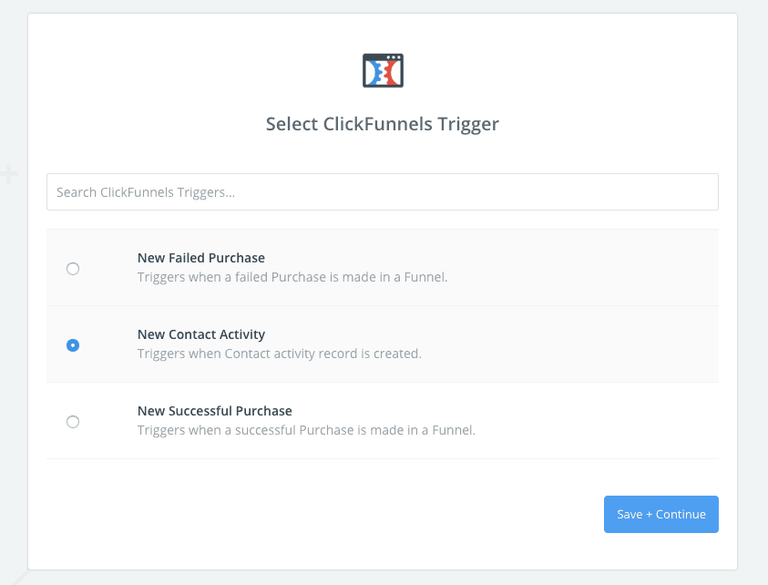 ClickFunnels trigger events in Zapier