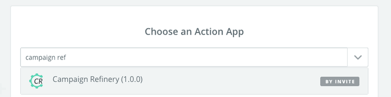 Adding Campaign Refinery in Zapier