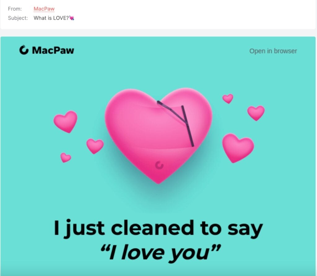 Best Valentines day subject line - Macpaw