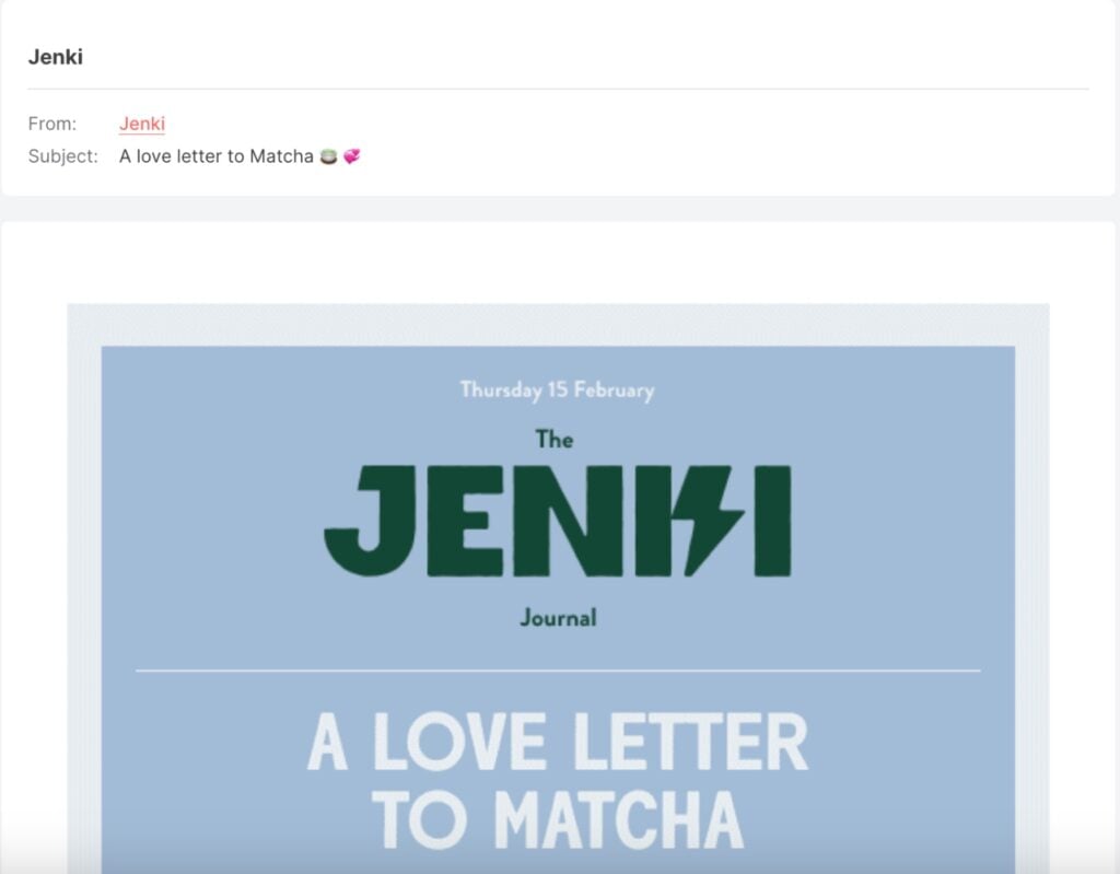 Valentines Day email subject line - Jenki