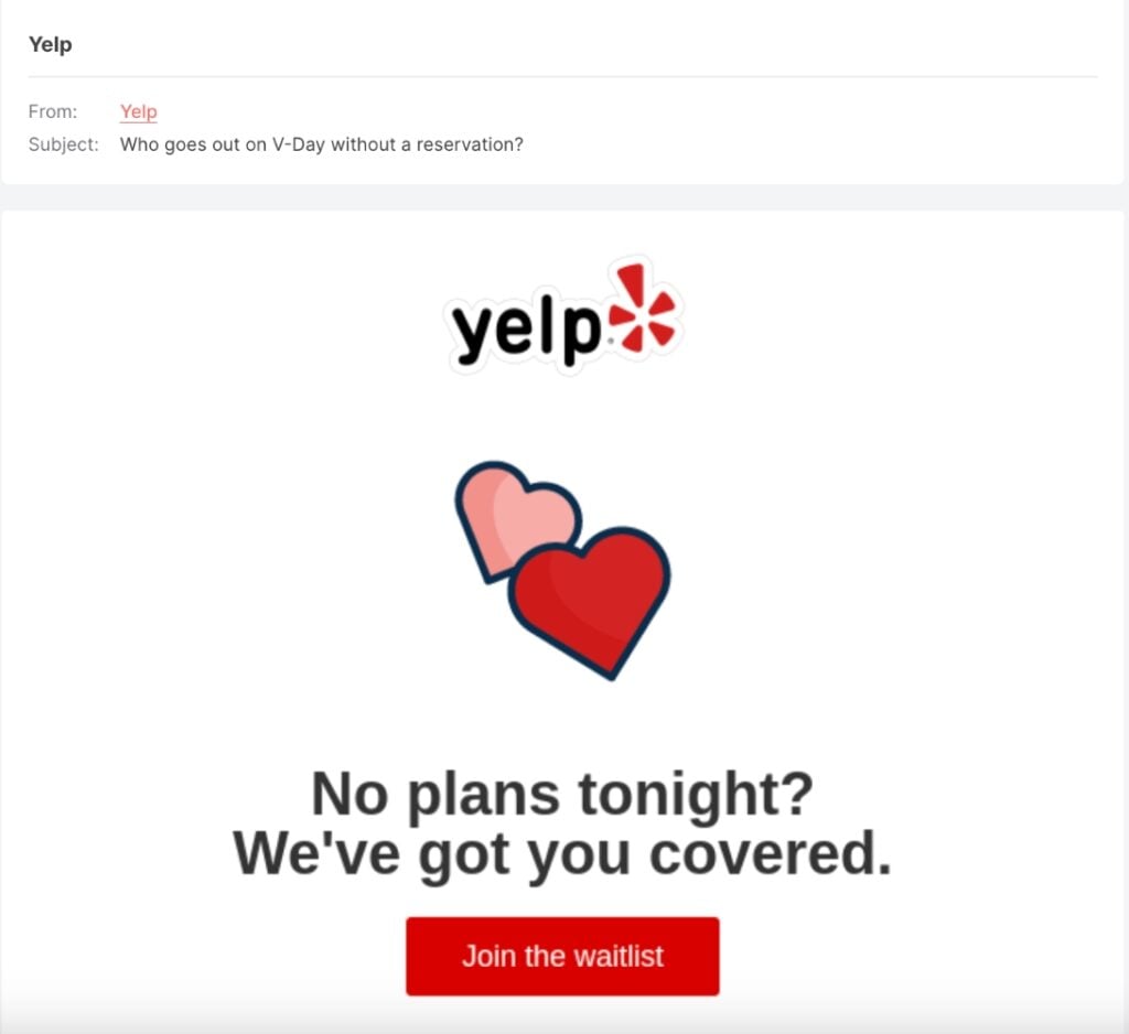 Valentines Day unexpected subject line ideas
