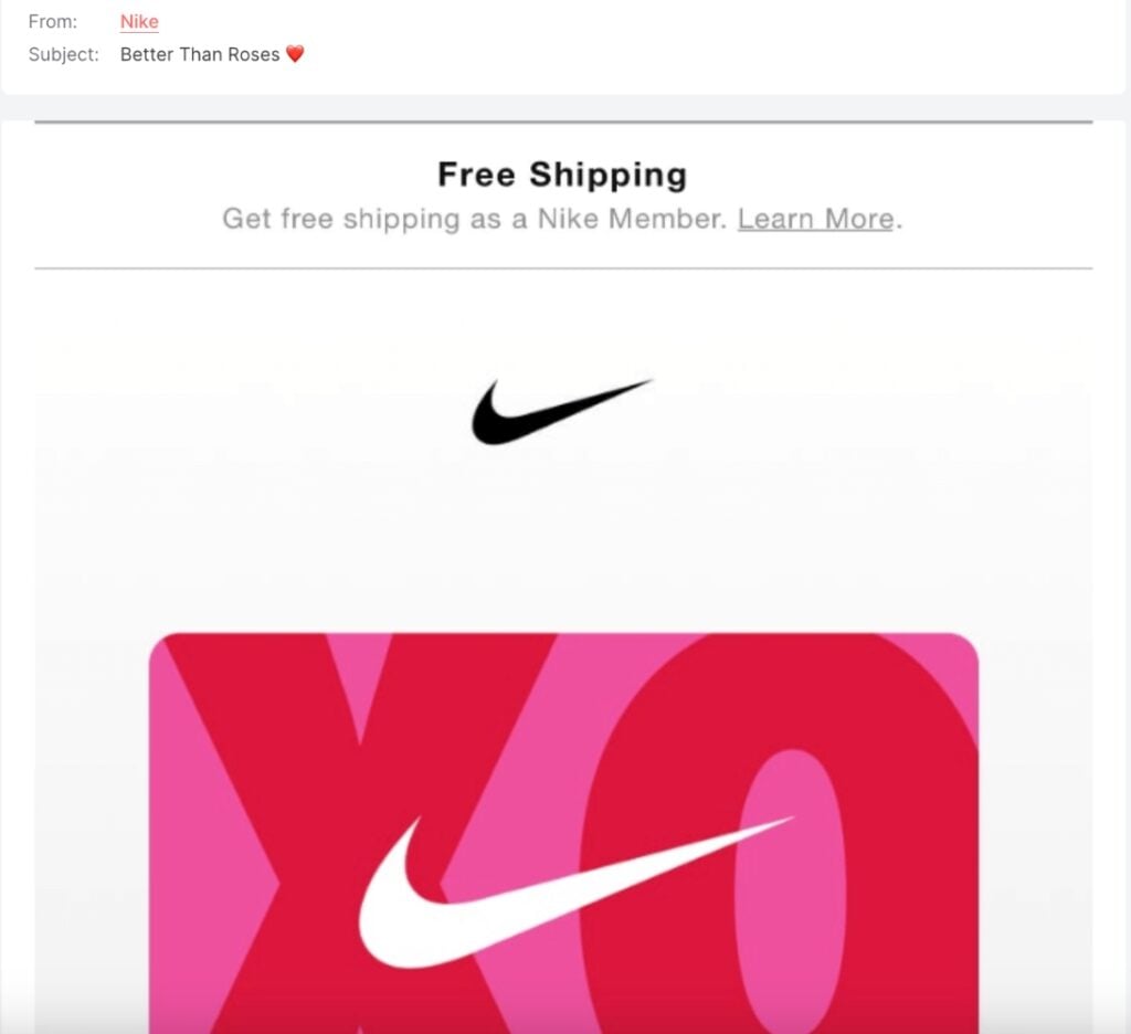 catchy valentines day subject line - Nike