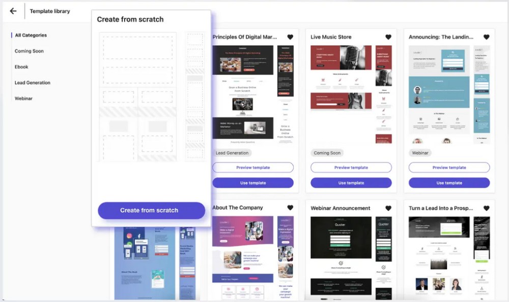 Moosend Landing Page Builder